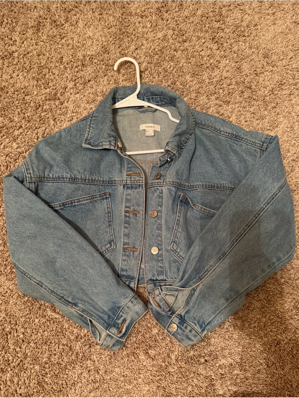 Forever 21 Light Blue Denim Jacket - Womens